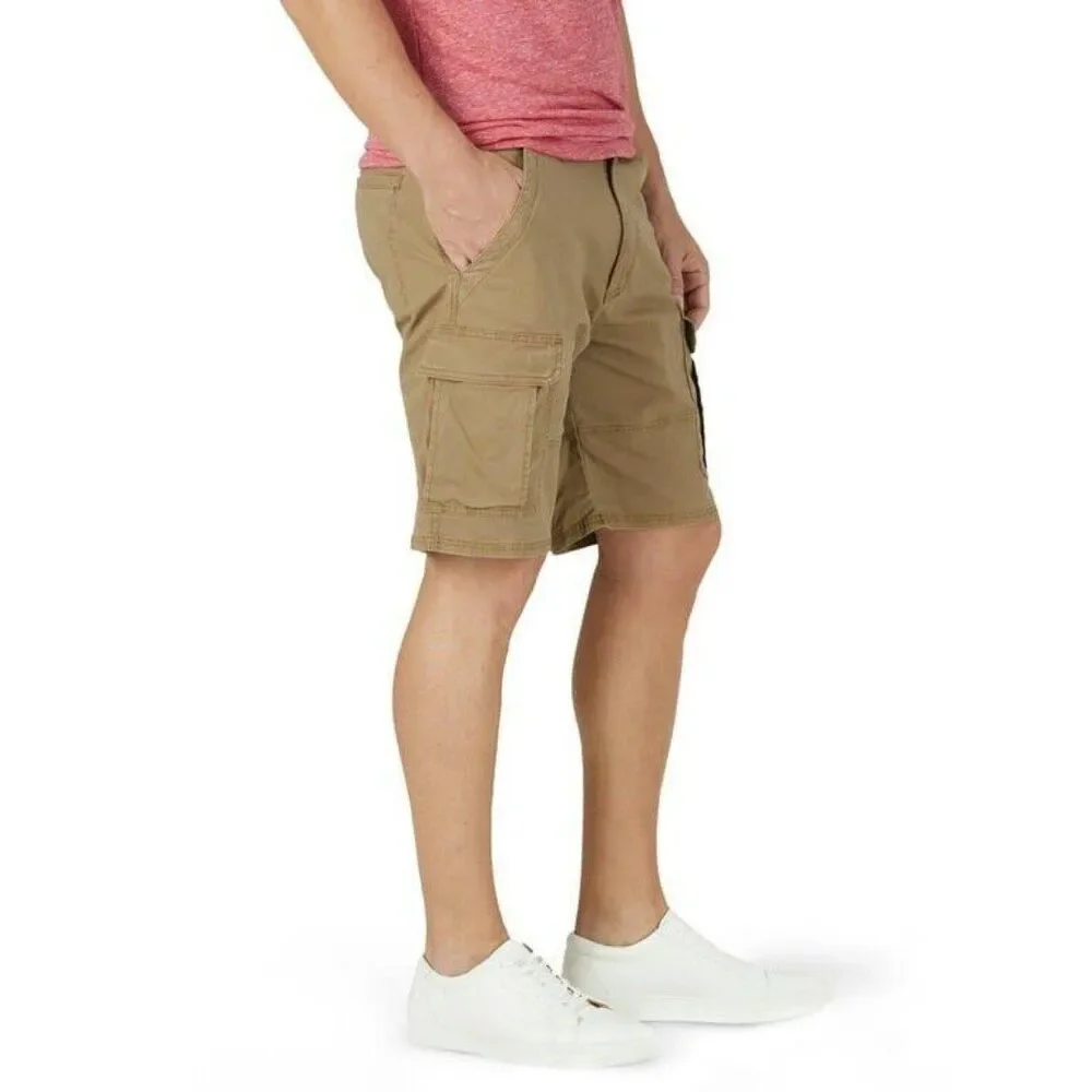 Wrangler Men's Epic Soft Cotton Stretch Relaxed Fit Cargo Shorts Elm Tan Size 48